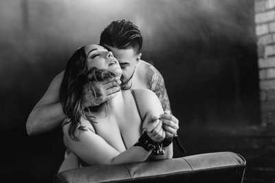 Couples Boudoir Session with Cuffs