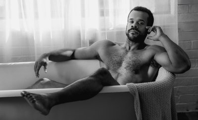 Black and White Men’s Boudoir: Strength & Sensuality in the Tub