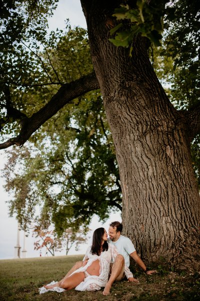 Couples Maternity Photo under their favorite tree