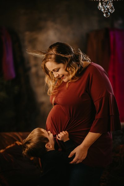 Mom and Son Maternity Pregnancy Photographers