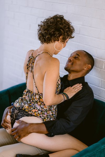 Couples Boudoir with Dress