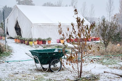 Snowy Farm Scene