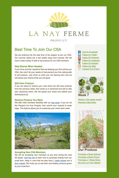 La Nay Ferme Newsletter
