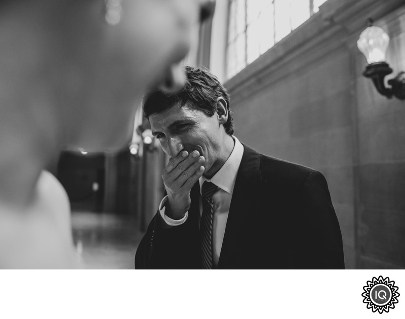 Laughing Groom at SF City Hall