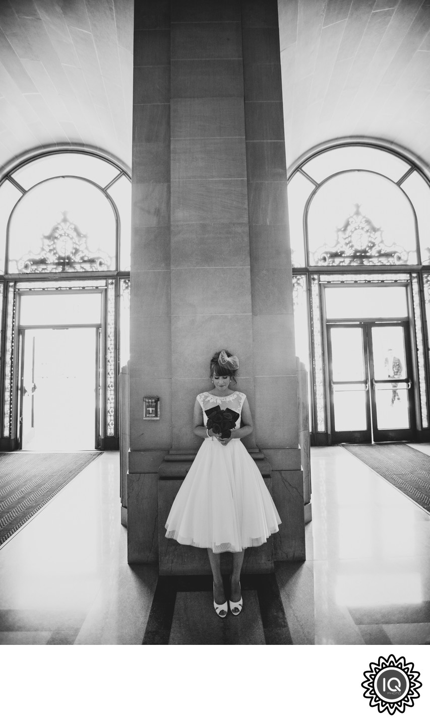 Bride at SF City Hall ground floor