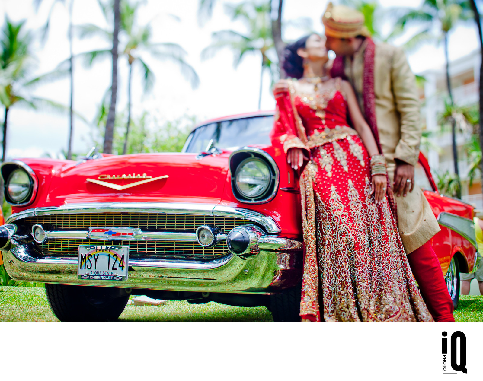 Classic Car at an Indian Wedding Indian Wedding Photography in SF Bay