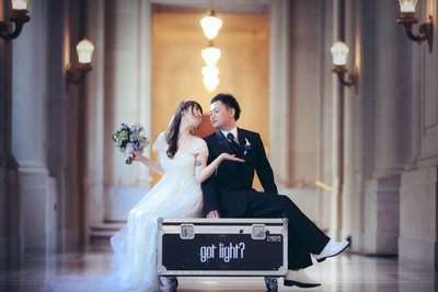 Newlyweds at SF City Hall