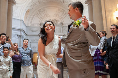 SF City Hall Bride Laughing
