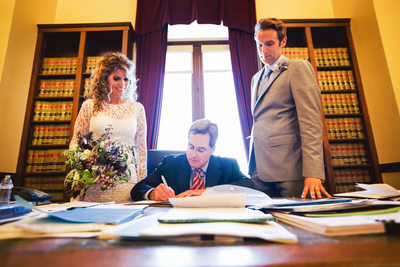Marriage License Signing at County Clerk Office