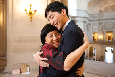 Mother and Son at SF City Hall Wedding