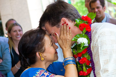 Groom and Mother in Law at Indian Wedding