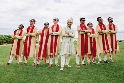 Groom and Groomsmen at Indian Wedding