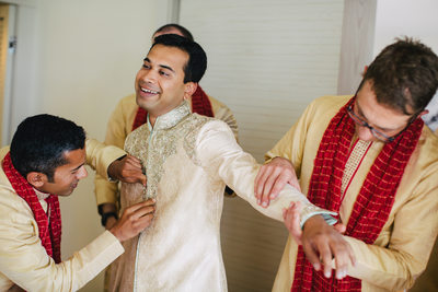 Indian Groom Getting Ready