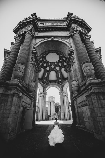 Bride at the Palace of Fine Arts