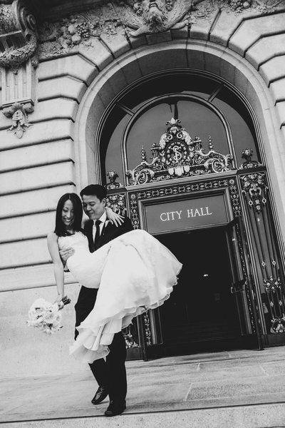Couple Exiting SF City Hall