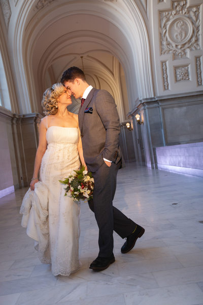 Full Lenght Wedding Portrait at SF City Hall