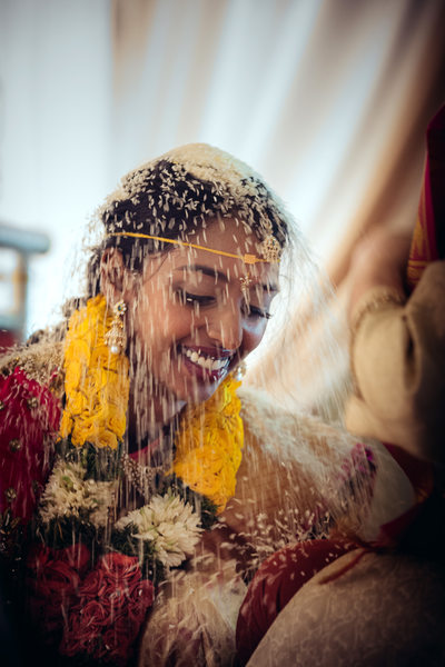 Rice Throwing at Indian Wedding