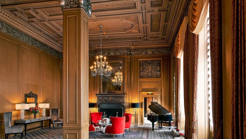 Art Deco hotel interior for San Francisco wedding preparation