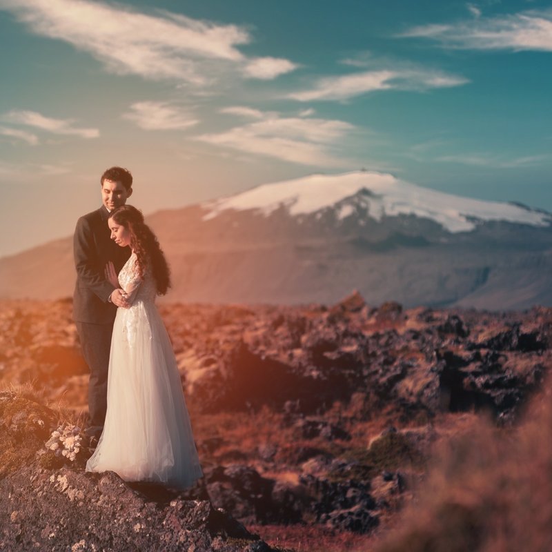 Wedding story told through a layered emotional image