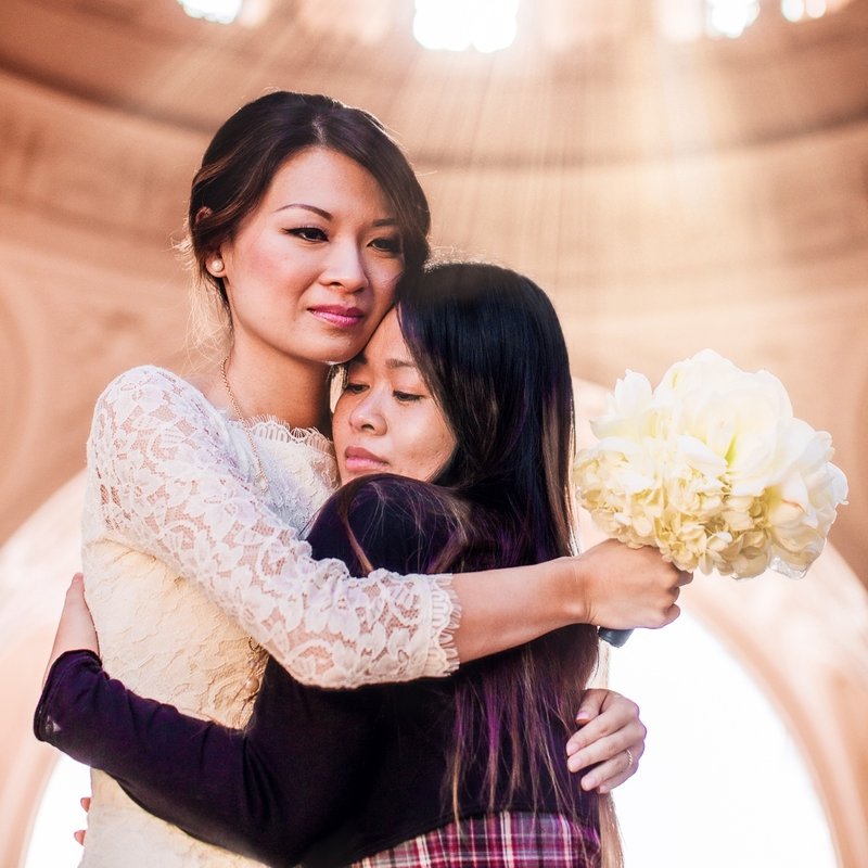 Wedding image with emotional documentary feel