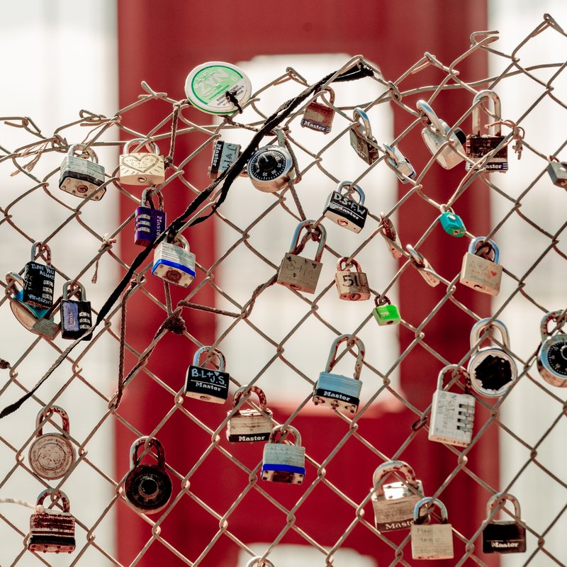 Battery Spencer locks with Golden Gate Bridge view