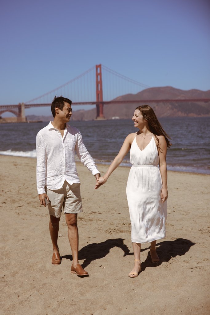 Couple at Crissy Field during a San Francisco proposal session
