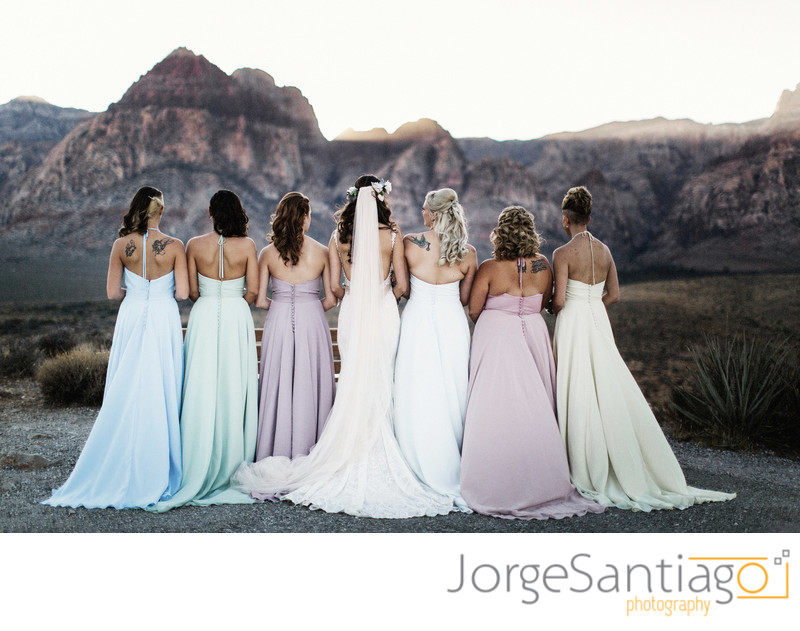 Bride And Bridemaids At Red Rock Canyon Wedding Photography Bride And Bridemaids At Red Rock Canyon