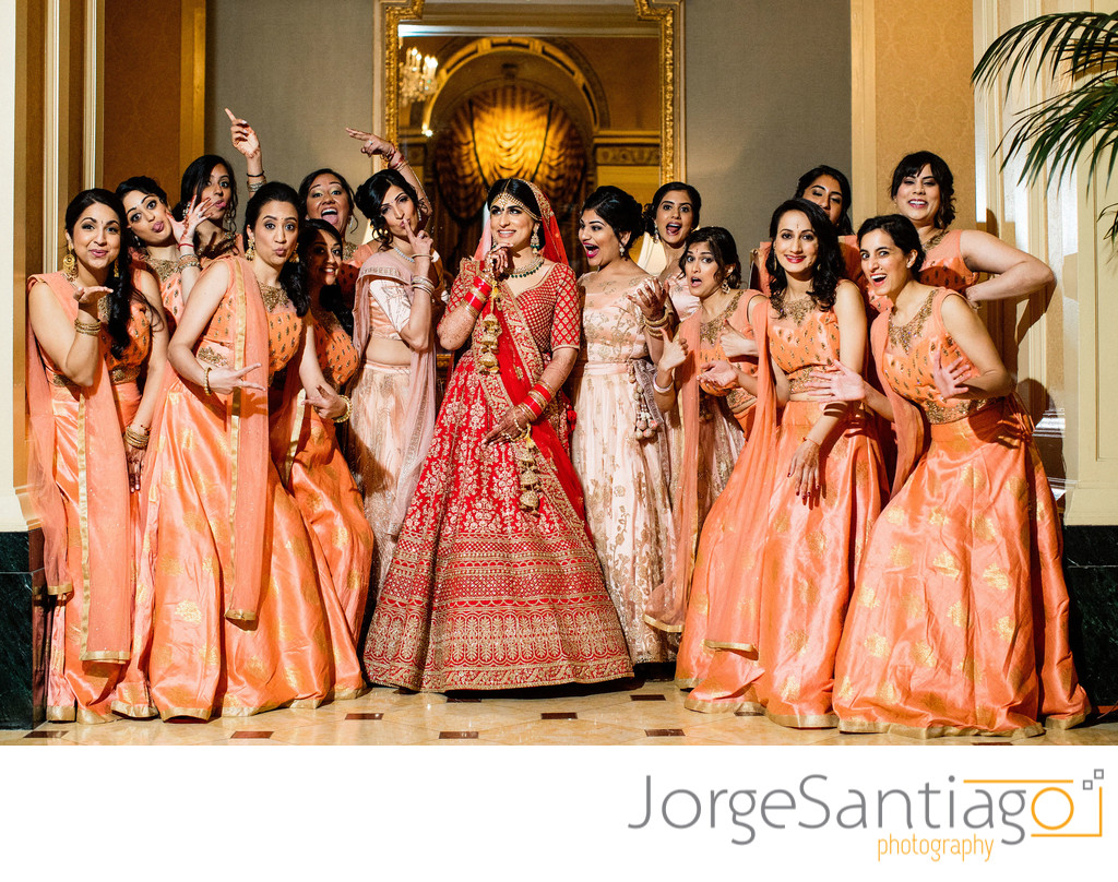 Indian Wedding Photo ideas bride and bridesmaids