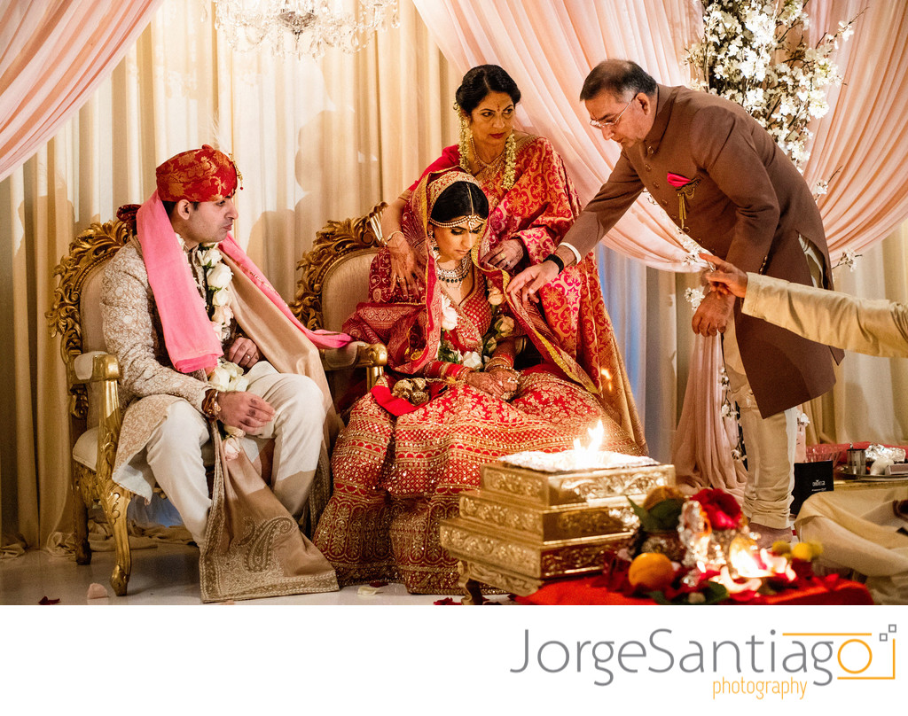 Indian wedding ceremony in the Urban Room at the Omni William Penn Hotel