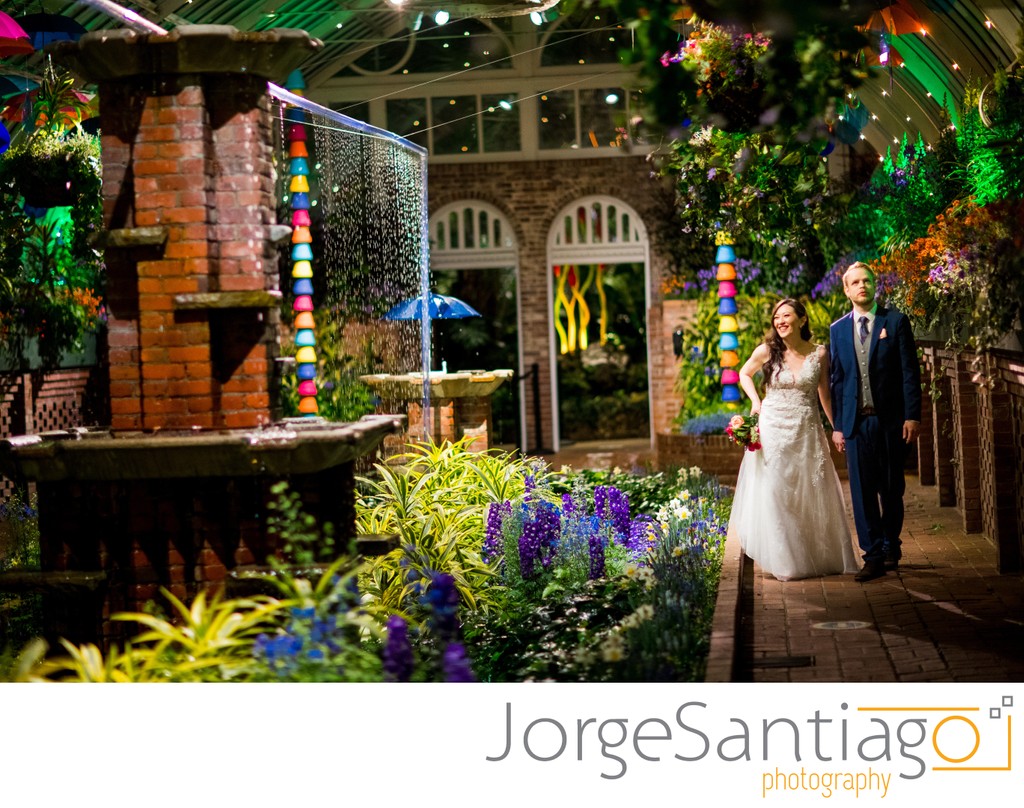 Phipps Conservatory Wedding Pictures at night