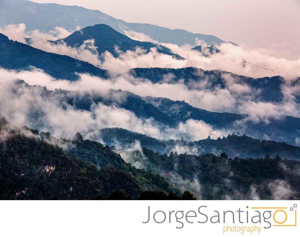 View of the mountains in the Sierra Mixe in Oaxaca