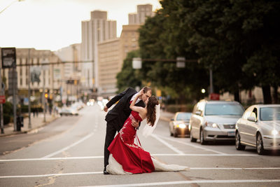 Bride in red dress wedding photos Pittsburgh, PA