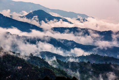 View of the mountains in the Sierra Mixe in Oaxaca
